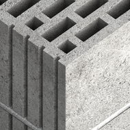 Hollow lightweight concrete block