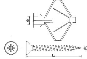 Diall Gravity toggle (L)60mm (Dia)16mm, Pack of 2